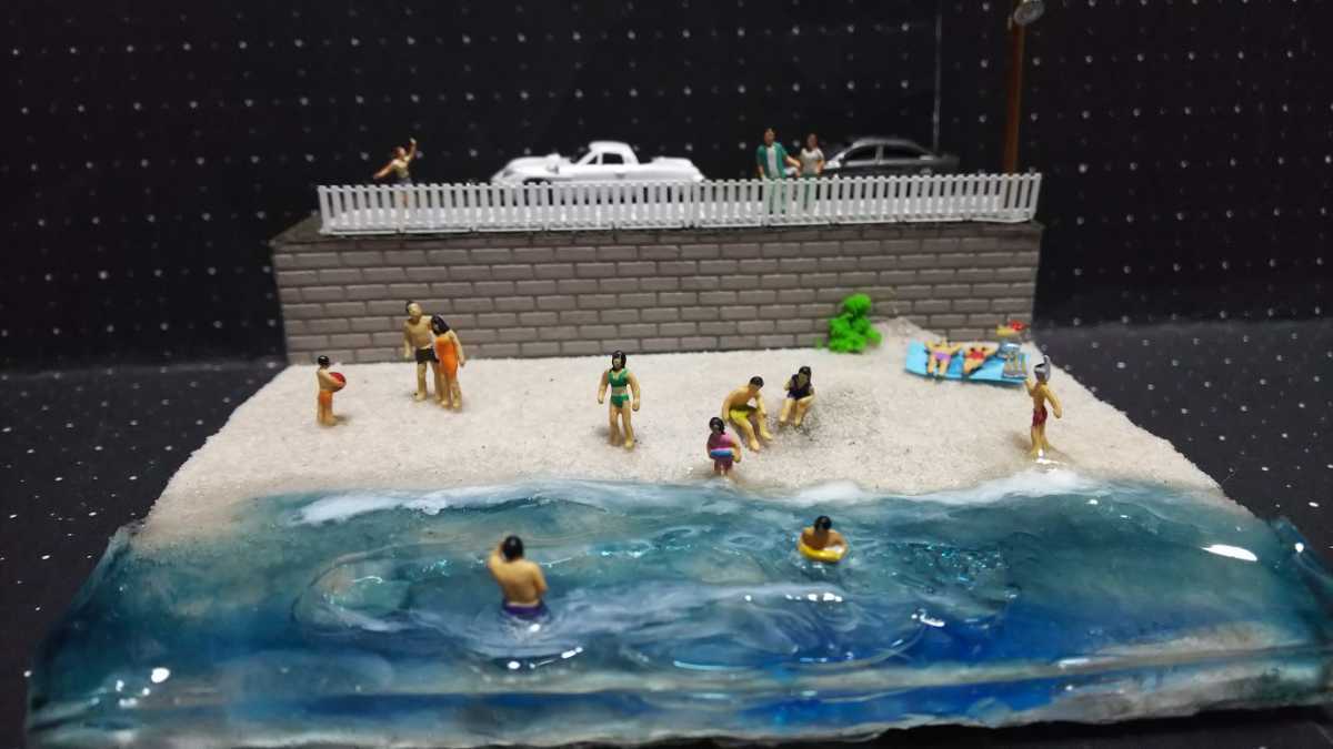 1/150 Nゲージサイズ 『海水浴場の風景②』 ケース付 ジオラマ 完成品