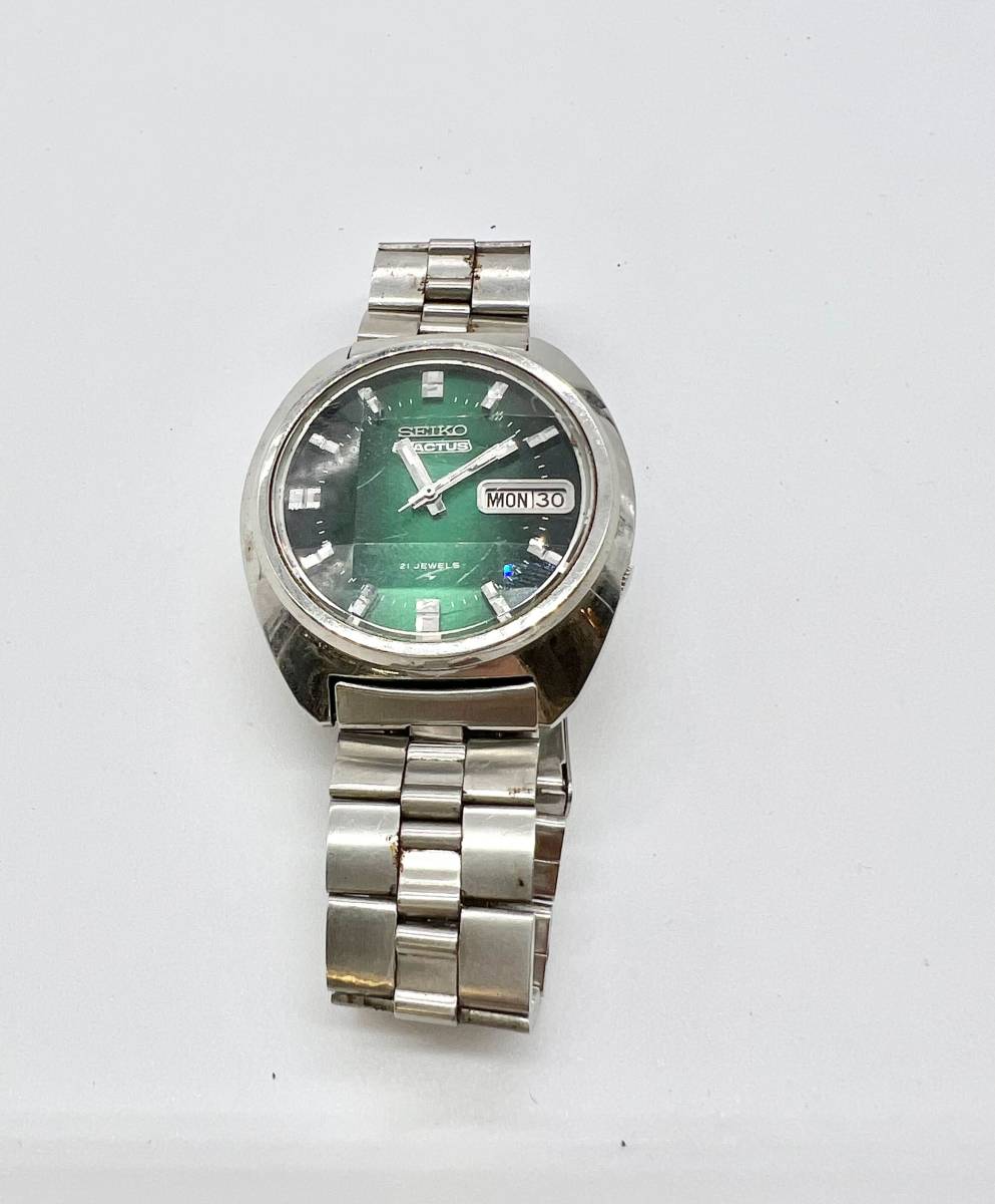 ☆人気☆ SEIKO セイコー 7019-7350 文字盤 緑色 グリーン GREEN