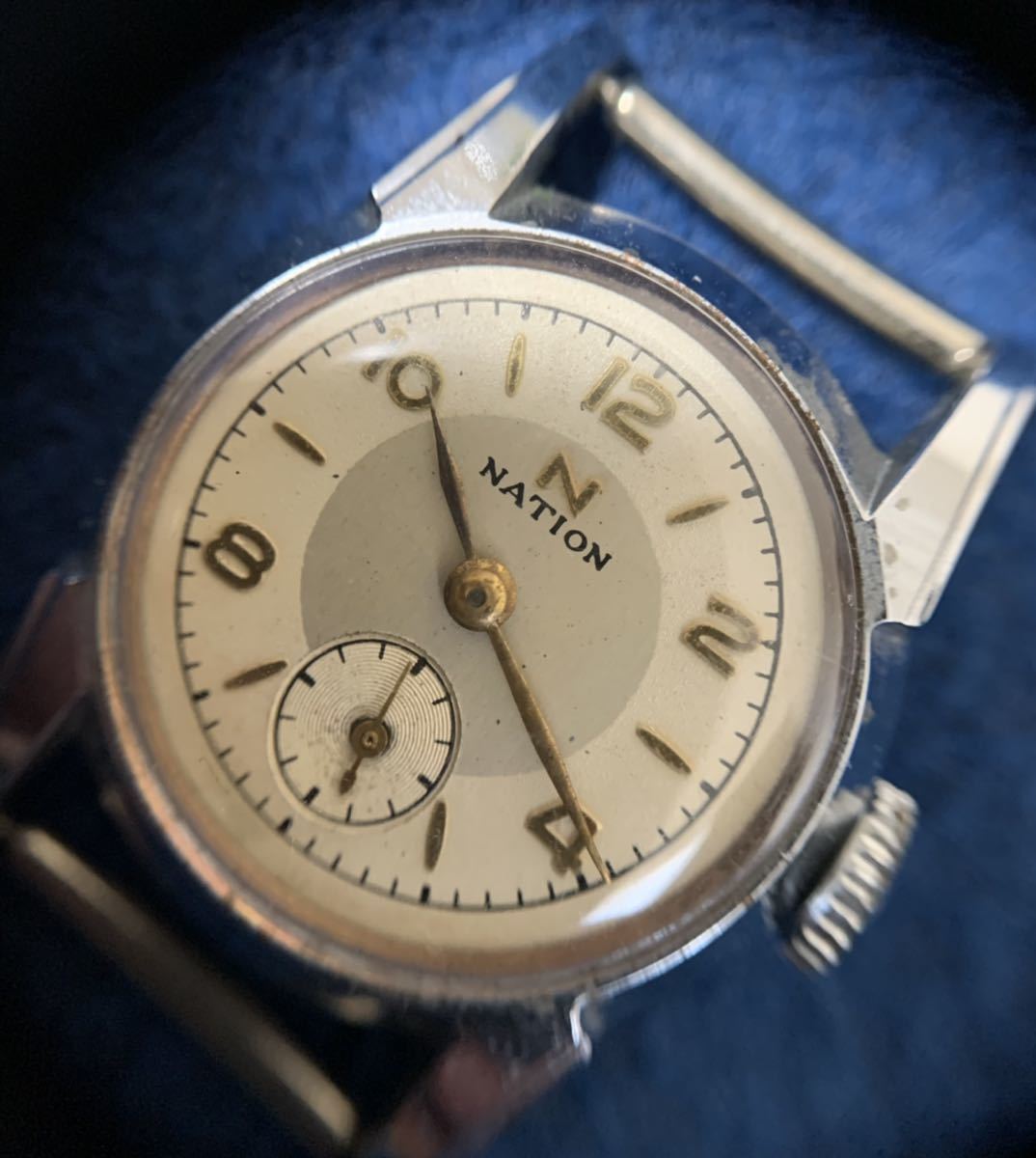 稼働 精工舎 セイコー ネイション スモセコ 手巻アンティーク メンズ  