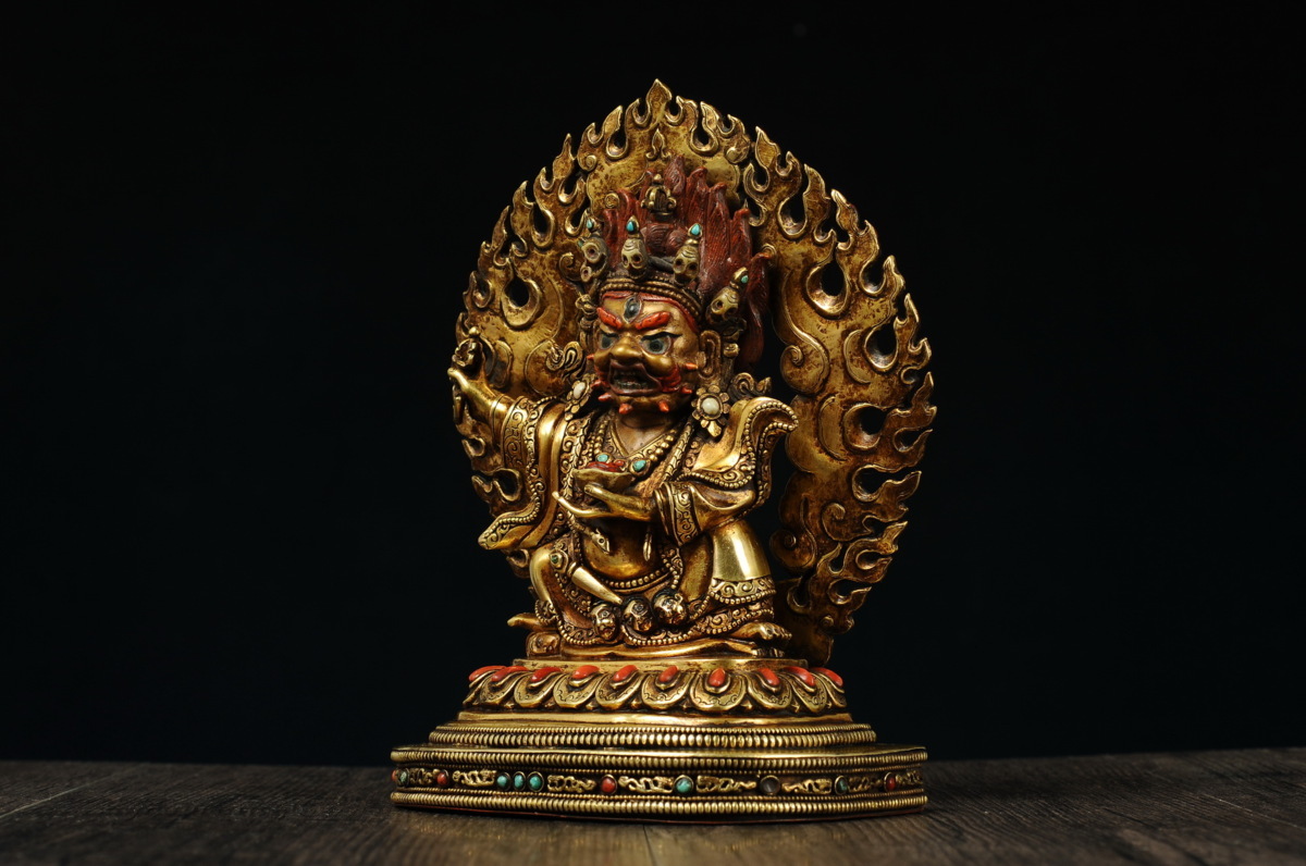 迦楼羅天造像高彫 中古 大迫力 チベット密教 金銅細工 miu ColBase 