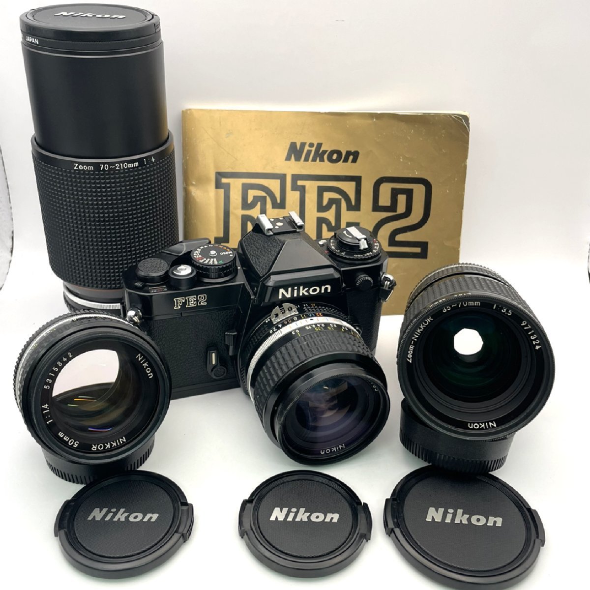 1円〜 Nikon ニコン FE2 / NIKKOR 28mm F3.5 一眼レフカメラ 通電確認