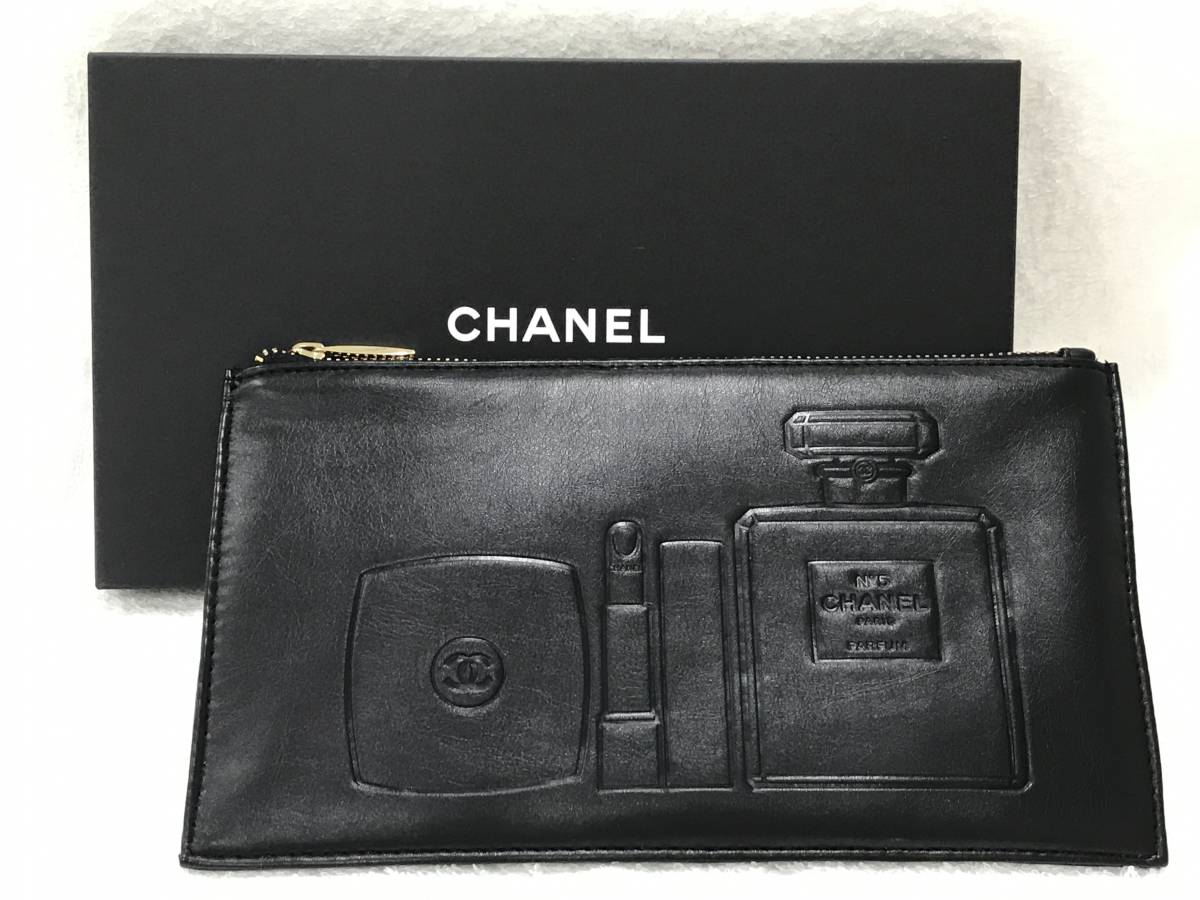 即日出荷 CHANELシャネル コスメポーチ 黒 クラッチバッグ 非売品