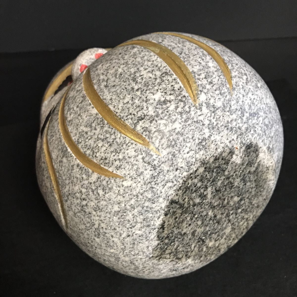 BY298] 御影石 達磨 だるま 花崗岩 石像 重さ約9.6kg 彫刻品 置物 