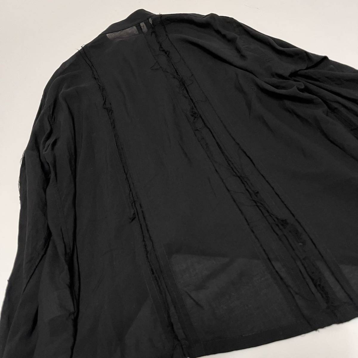 希少 16ss yohji yamamoto pour homme フリルシャツ 切りっぱなし 