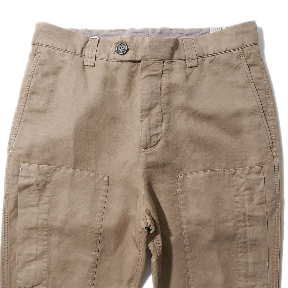 新品44サイズ BRUNELLO CUCINELLI リネンコットン カーゴパンツ 