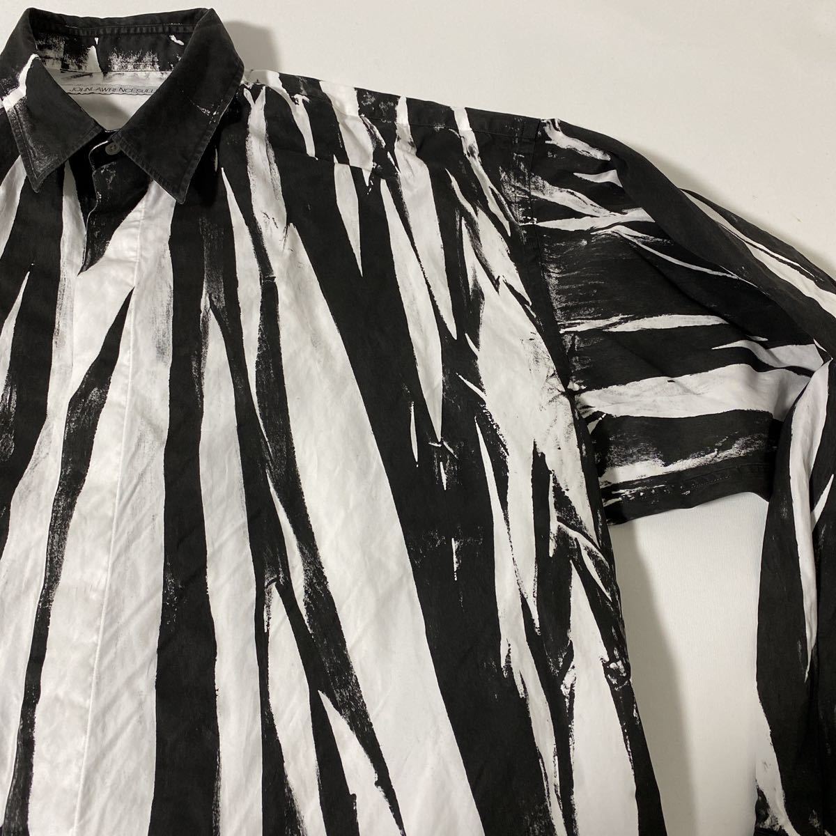 21AW ジョンローレンスサリバン　WRINKLE PRINT SHIRT 美品 21 aw ジョンローレンス サリバン ウインクル プリント シャツ 46