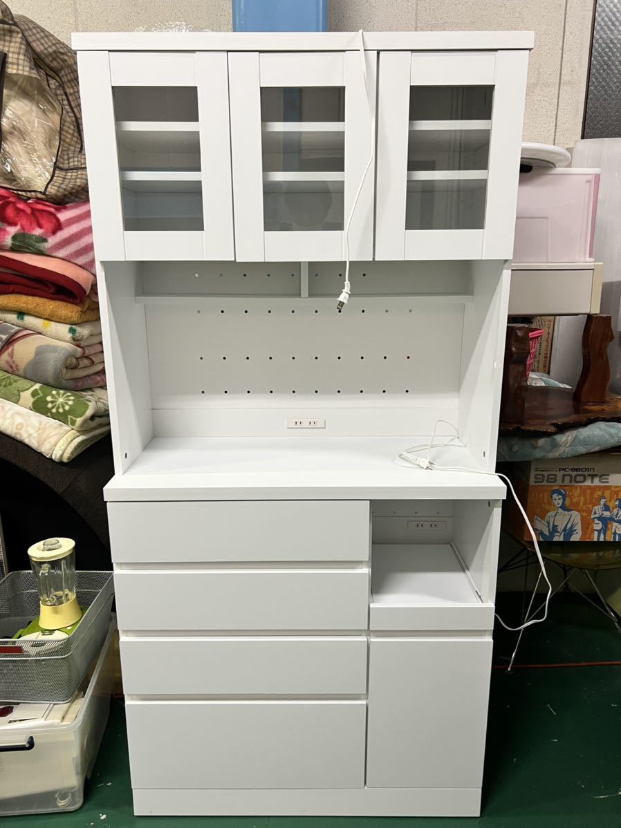 中古 ウォルシュ Walsh 食器棚 レンジボード 白 ホワイト キッチン 