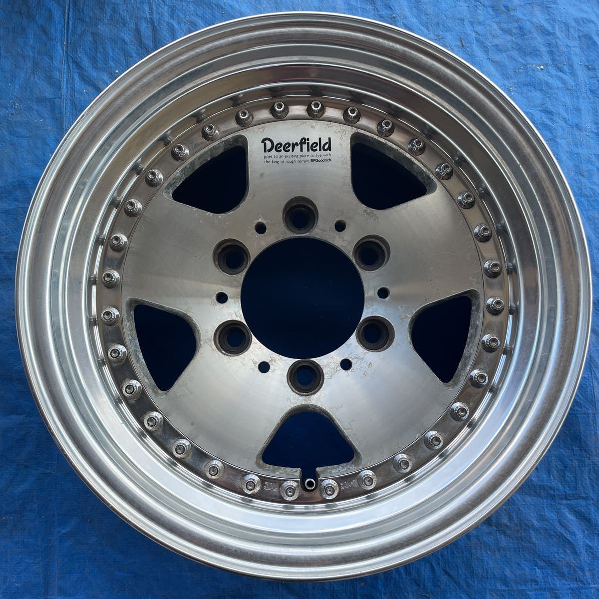 深リム 3ピース Deerfield AMP 15インチ 15×7.5JJ+6 PCD139.7-6H ハブ 