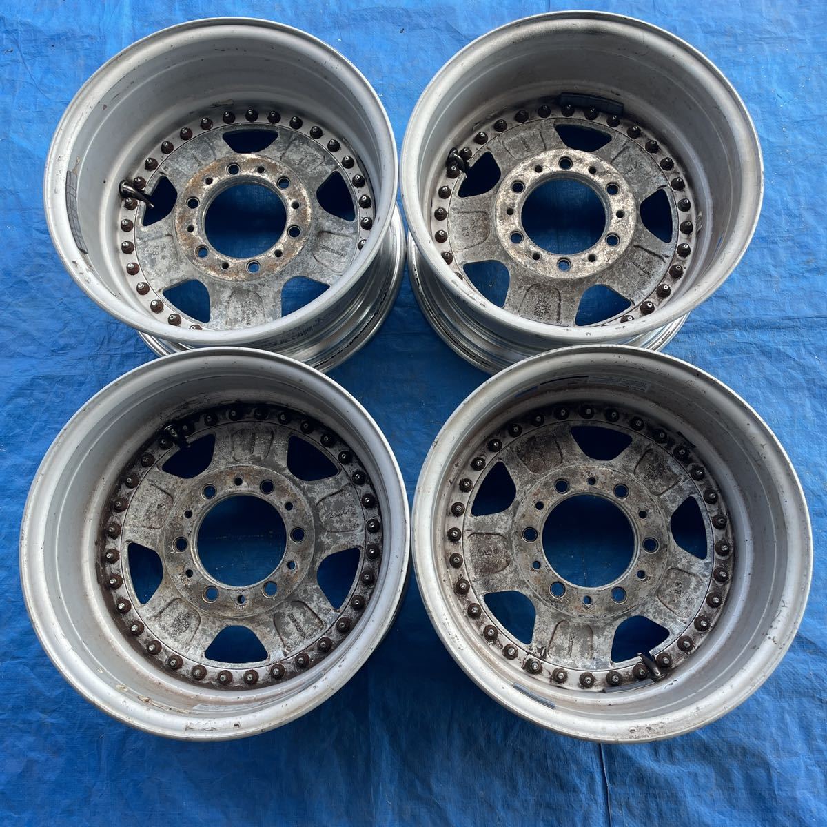 深リム 3ピース Deerfield AMP 15インチ 15×7.5JJ+6 PCD139.7-6H ハブ 