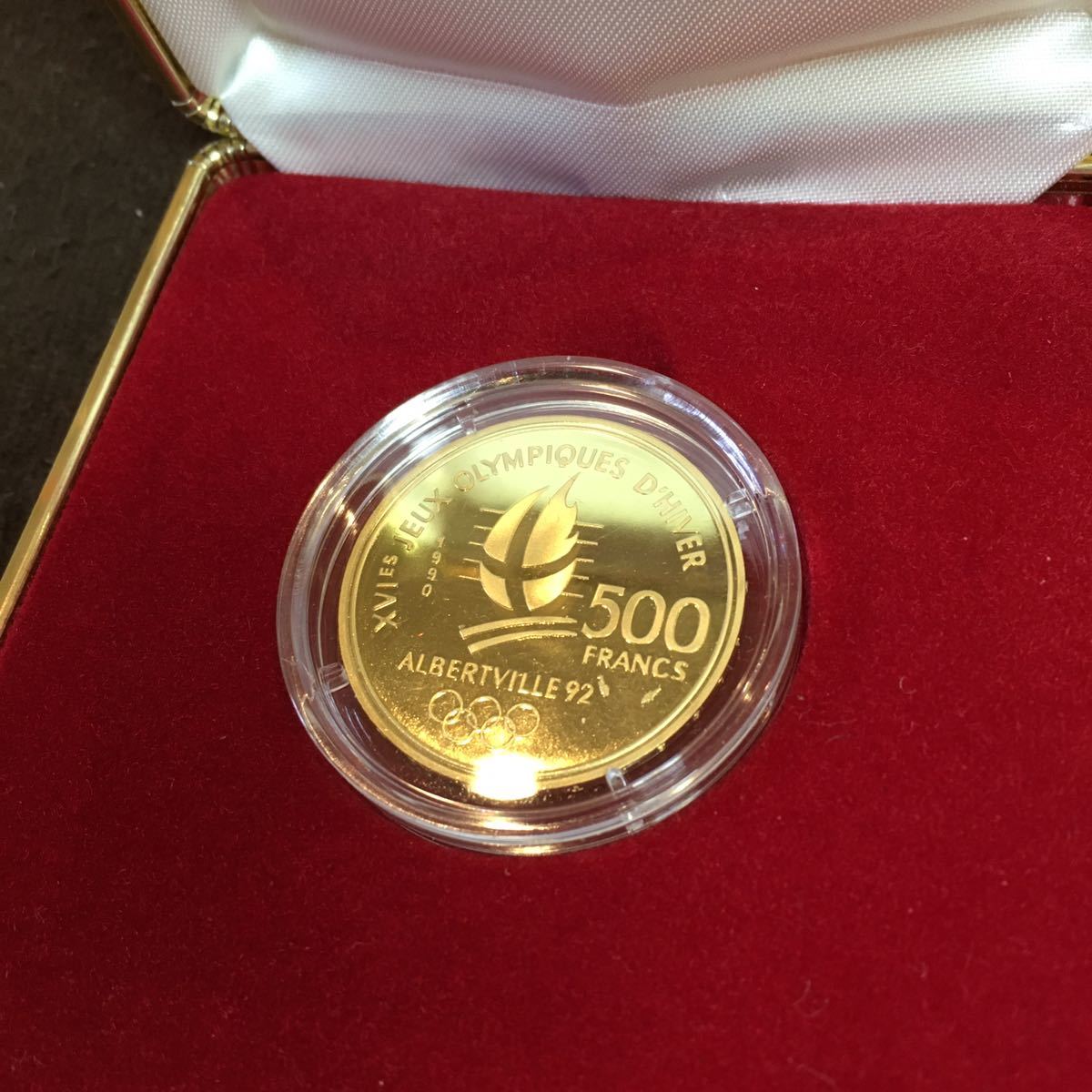 500フラン　1992年　フランス　アルベールビル　第16回 冬季 オリンピック　記念貨　記念硬貨　当時物 ケース劣化　種目不明　送料198円〜_3