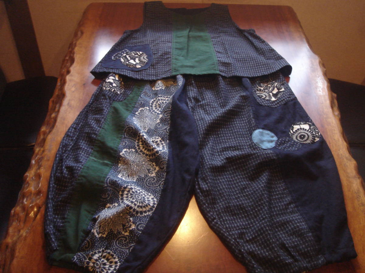 【豊富な，新作】 古布 ベスト＆パンツ 絣 藍 型染 着物 手作り リメイク ハンドメイド handmade(女性和服、着物)｜売買されたオークション情報、yahooの商品情報をアーカイブ公開 - オークファン その他