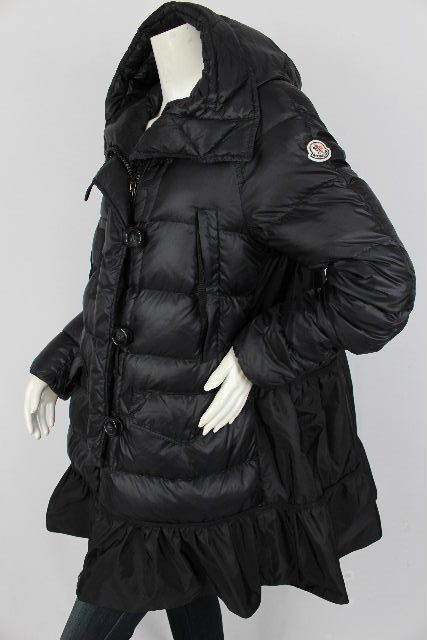 モンクレール MONCLER フリル ロング ダウンコート ブラック モンクレール MONCLER フリル ロング ダウンコート ブラック