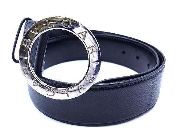 1円 BVLGARI ブルガリブルガリ レザー シルバー金具 ベルト ビジネス