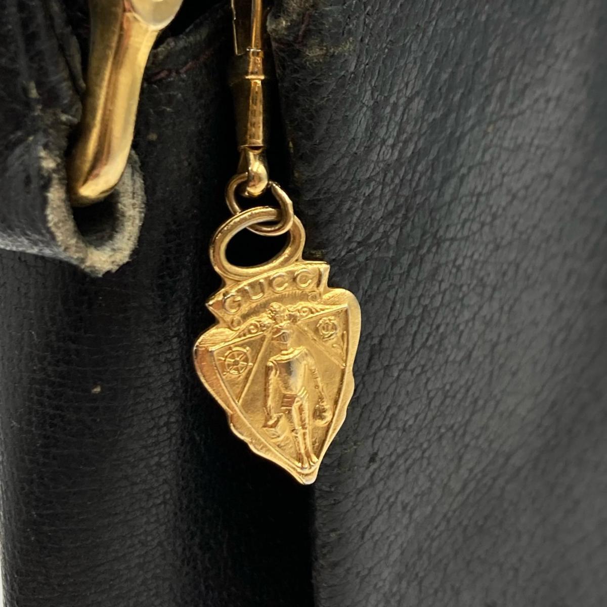 グッチ GUCCI レザー Gロゴ ハンドバッグ ブラウン ダークブラウン 