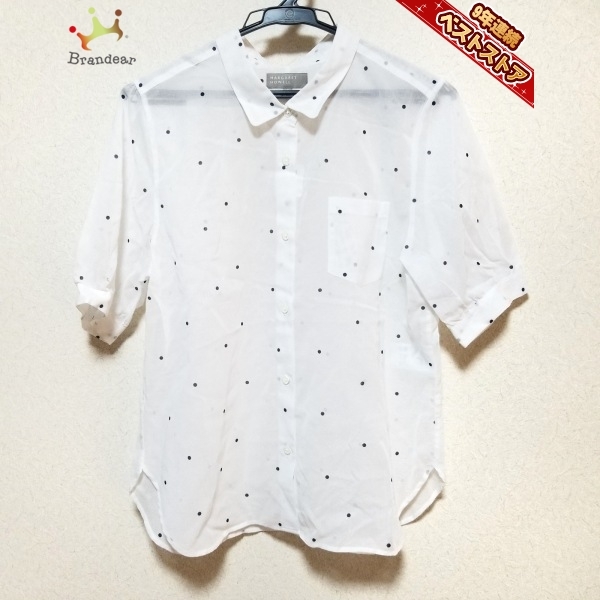  マーガレットハウエル MargaretHowell 半袖シャツブラウス サイズ2 M - 白&times;黒 レディース シースルー/ドット柄 トップス(Mサイズ)｜売買されたオークション情報、yahooの商品情報をアーカイブ Mサイズ