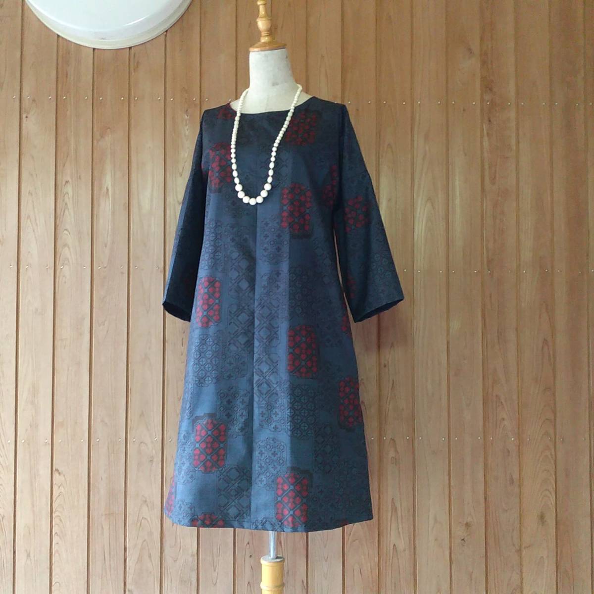 霧島 着物リメイク 大島紬 シンプルワンピース フリンジストール付 ハンドメイド 大島紬 売買されたオークション情報 Yahooの商品情報をアーカイブ公開 オークファン Aucfan Com