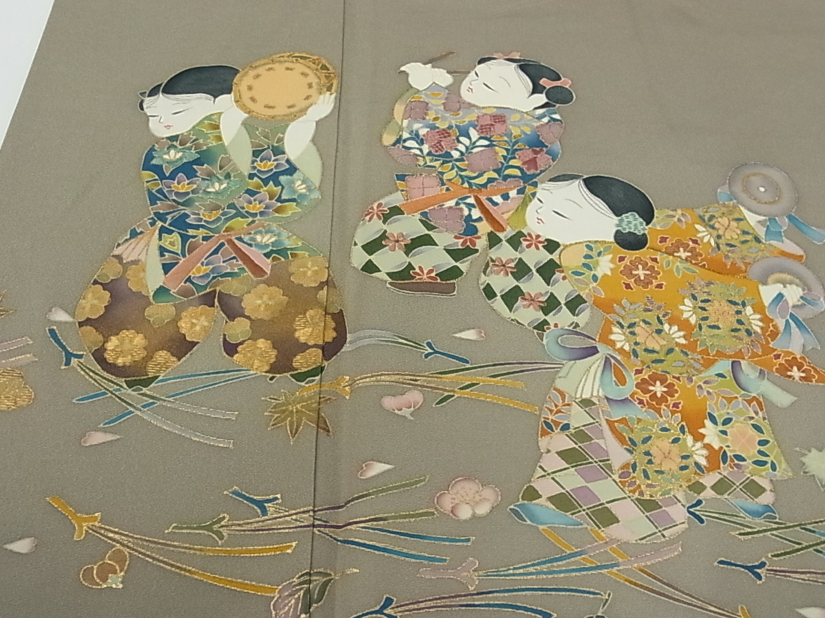正絹 駒刺繍 金彩 草花文 平和屋着物□豪華黒留袖 逸品 豪華振袖 色留袖 着物屋こころ 雲取り風景花文 平和屋着物□豪華色留袖 平和屋着物▽豪華 暈し染め 刺繍 作家物 −