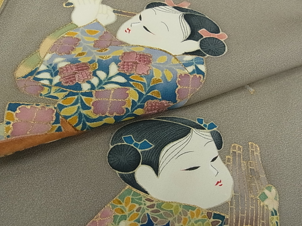 正絹 駒刺繍 金彩 草花文 平和屋着物□豪華黒留袖 逸品 豪華振袖 色留袖 着物屋こころ 雲取り風景花文 平和屋着物□豪華色留袖 平和屋着物▽豪華 暈し染め 刺繍 作家物 −