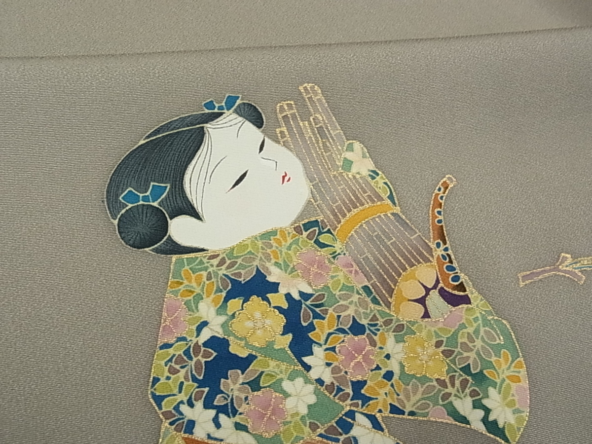 正絹 駒刺繍 金彩 草花文 平和屋着物□豪華黒留袖 逸品 豪華振袖 色留袖 着物屋こころ 雲取り風景花文 平和屋着物□豪華色留袖 平和屋着物▽豪華 暈し染め 刺繍 作家物 −