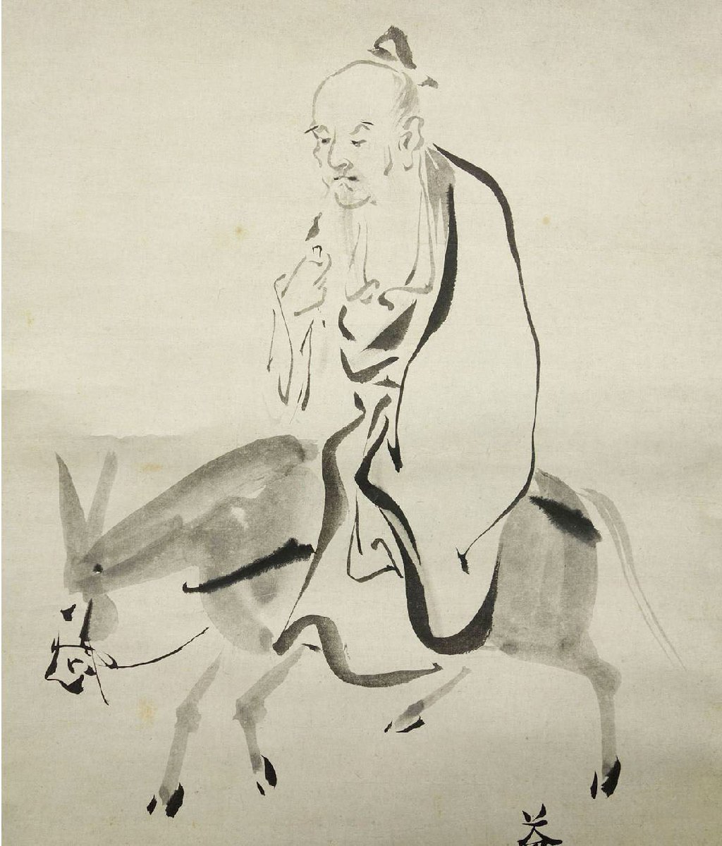 真作】喜聞◇『狩野益信 馬上人物画 大徳寺 翠巌宗