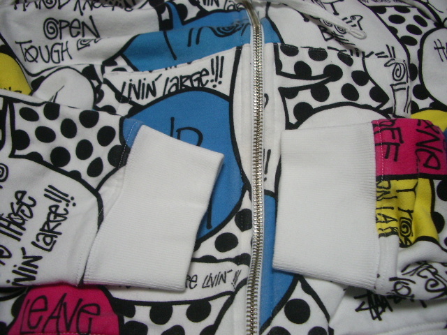 STUSSY(スチューシー)ポップバブル柄パーカー STUSSY Pop Shout ポップバブル ジップアップパーカー Mサイズ - メルカリ