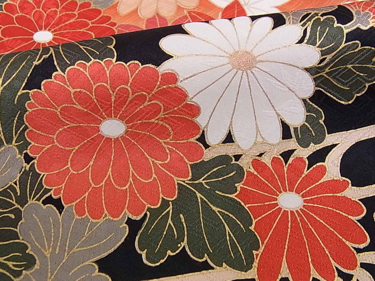 平和屋着物□豪華振袖 駒刺繍 松竹梅鴛鴦草花文 暈し染め 金彩 逸品