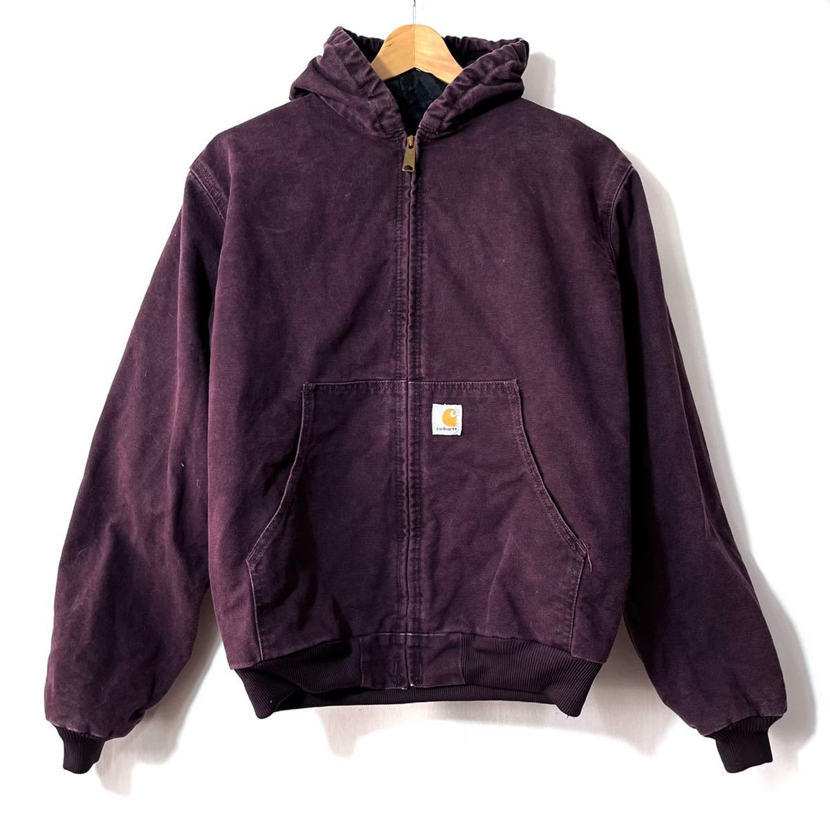 ■子供用 ビンテージ メキシコ製 carhartt カーハート アクティブ パーカー パープル 紫系 中綿 ジャケット 古着 サイズXL■