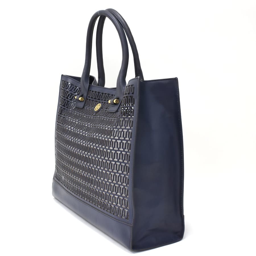 1円 ◇美品 TORY BURCH トリーバーチ トートバッグ ロゴ メッシュ