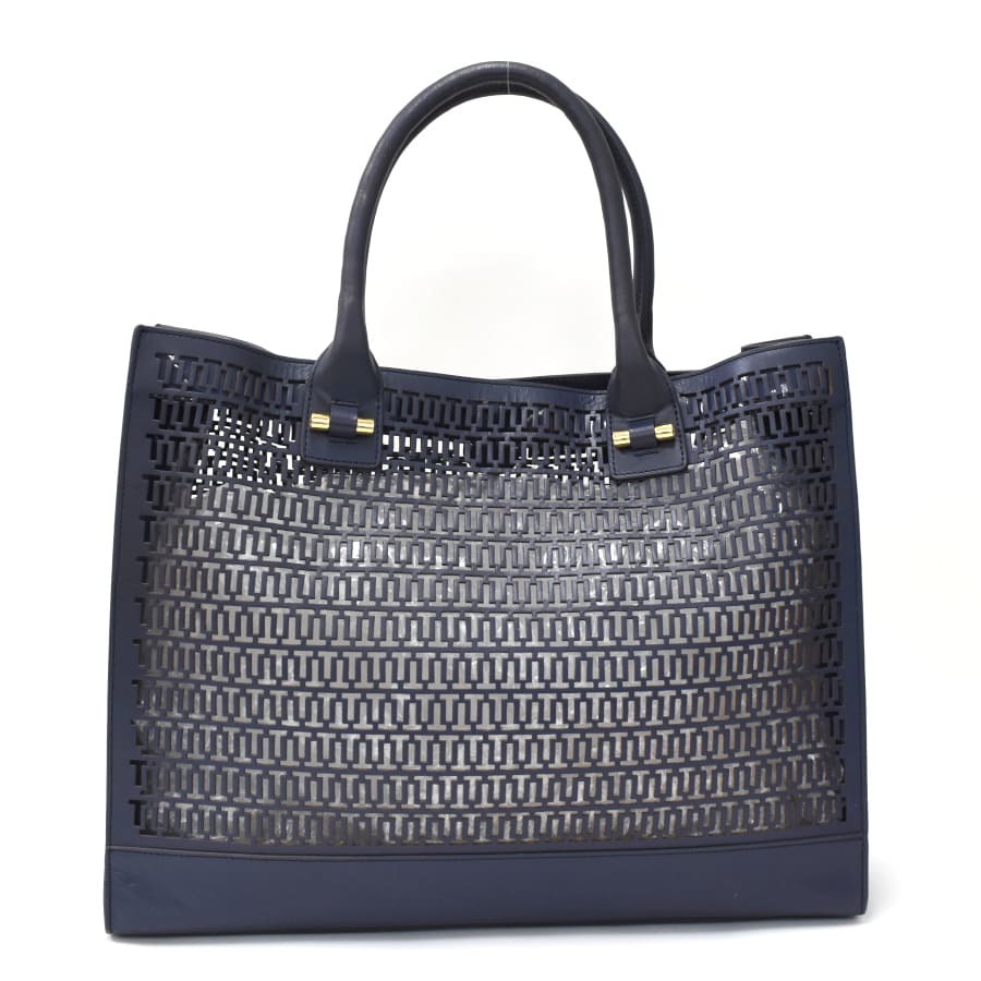 1円 ◇美品 TORY BURCH トリーバーチ トートバッグ ロゴ メッシュ