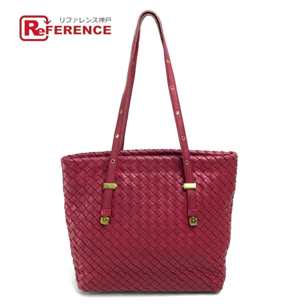 BOTTEGA VENETA ボッテガヴェネタ 162937 ミニ トートバッグ イントレチャート ショルダーバッグ レッド系(かばん、バッグ ...