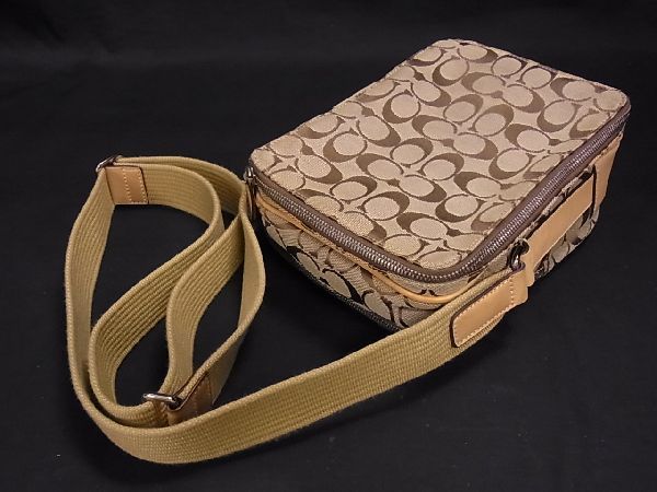 1円 □美品□ COACH コーチ 4270 シグネチャー キャンバス シルバー 