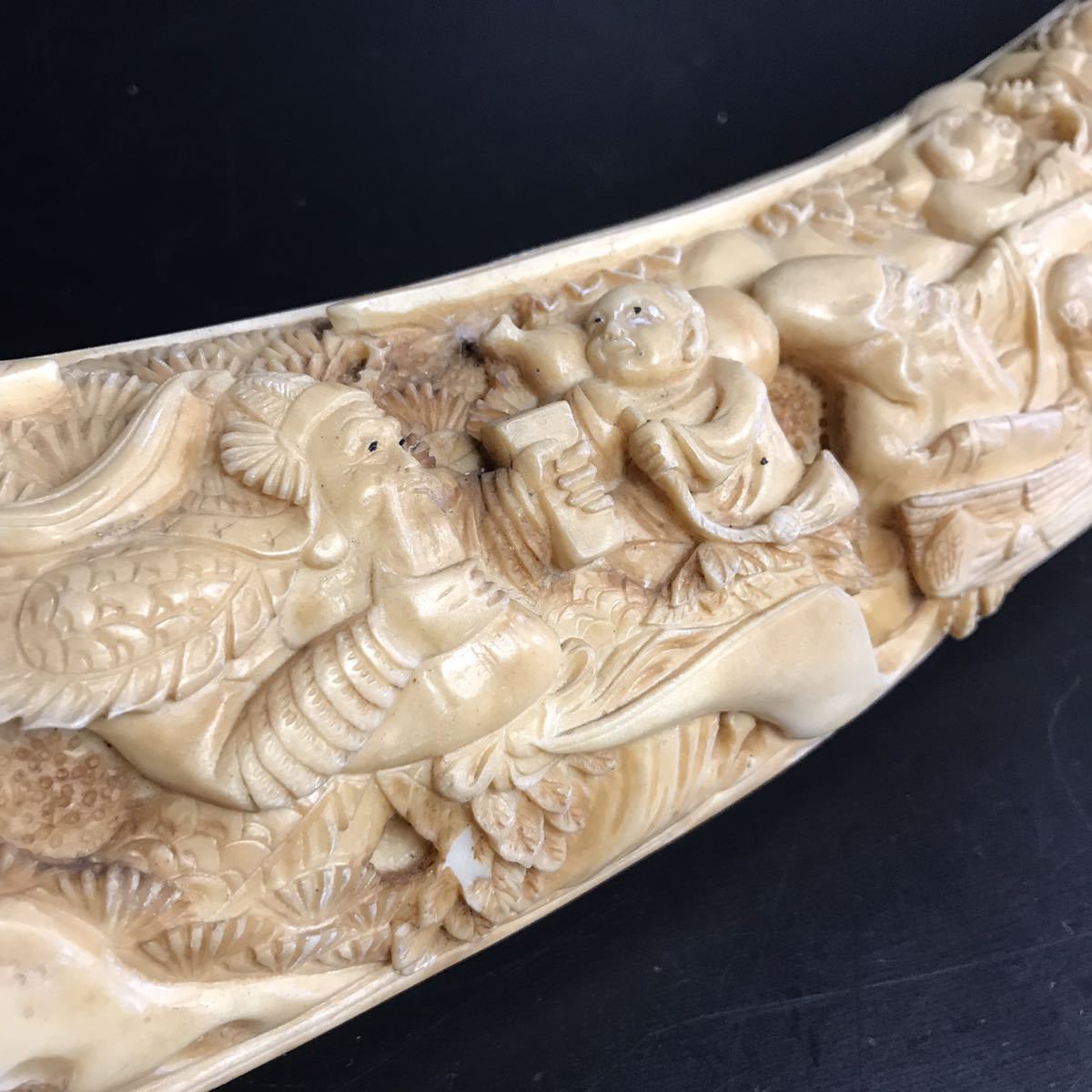 オブジェ インテリア 象牙風 一本物 骨董品 レプリカ イミテーション BY477] 樹脂製 象牙風 オブジェ レプリカ 置物 居間 置物 工芸品 重さ