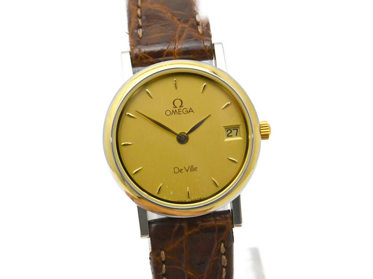 OMEGA】オメガ DEVILLE デビル レディース コンビ クォーツ 純正革