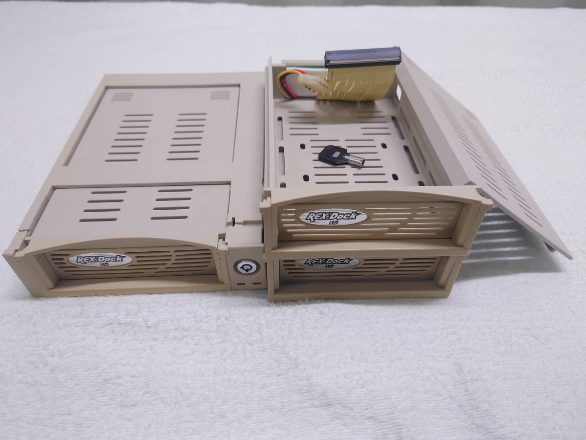 RATOCK IDEリムーバブルケース　IDE-MDK1N アイボリー本体と交換トレイ3個【トレイ1個に難あり】_3