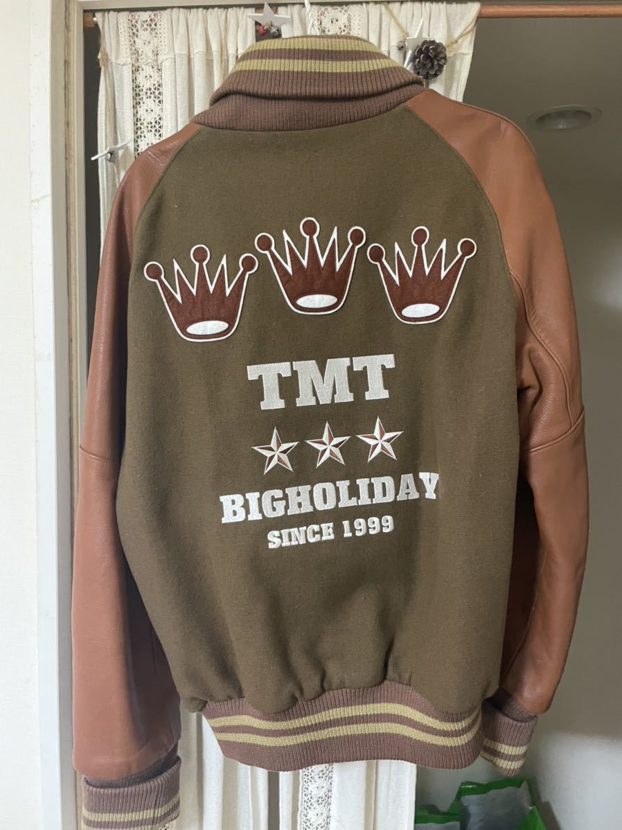 キムタク着 TMT BIGHOLIDAY 王冠 スタジャン BROWN M 美品 正規品 茶色 