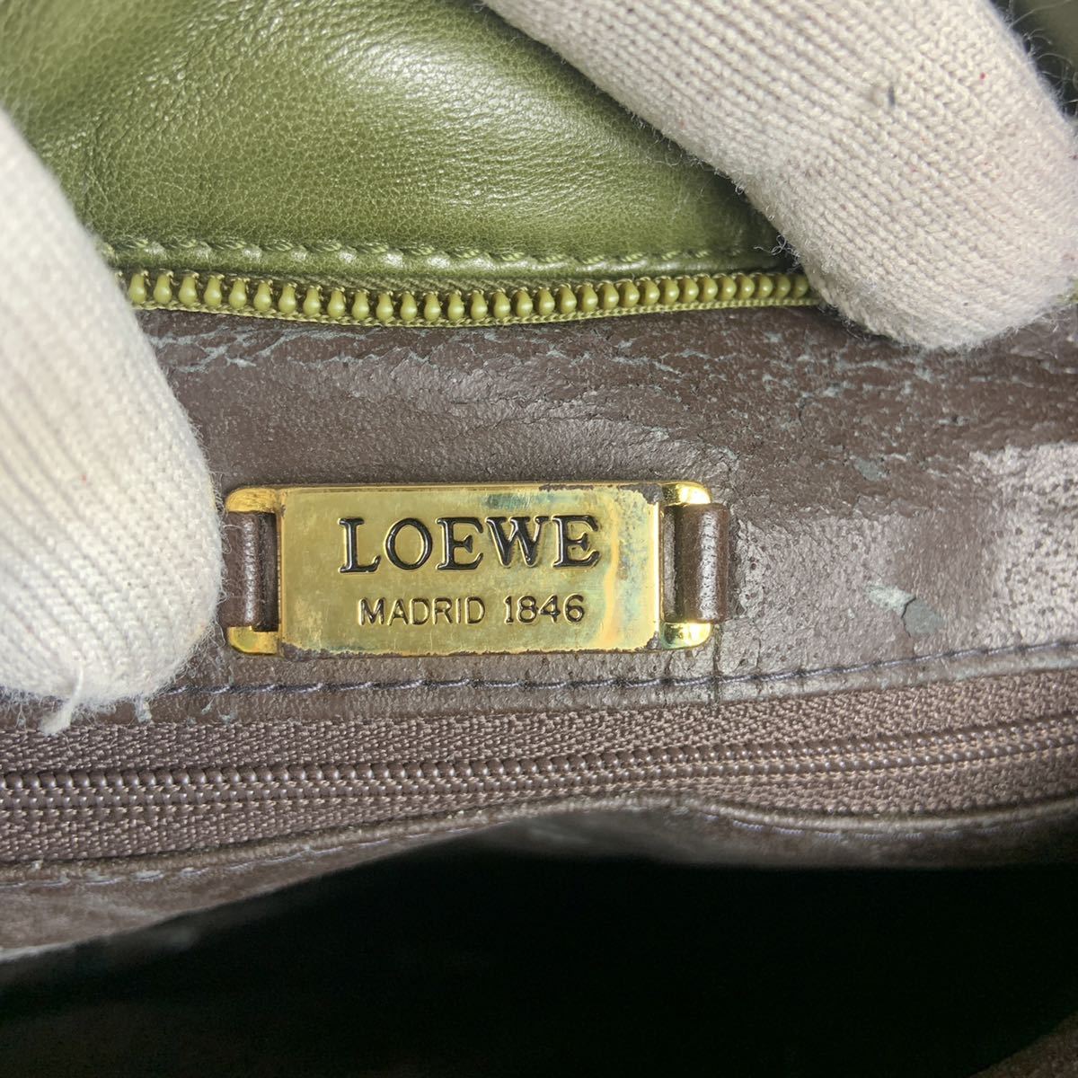 1円 【希少色 極美品】 正規 LOEWE ロエベ ショルダーバッグ 巾着 
