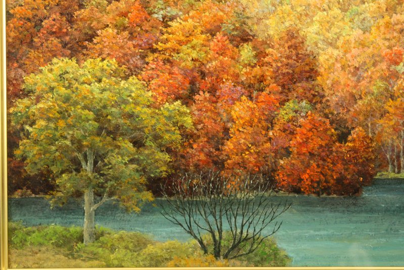 ☆新入荷◇成田禎介 「紅葉の湖」 6号 一枚の絵 日