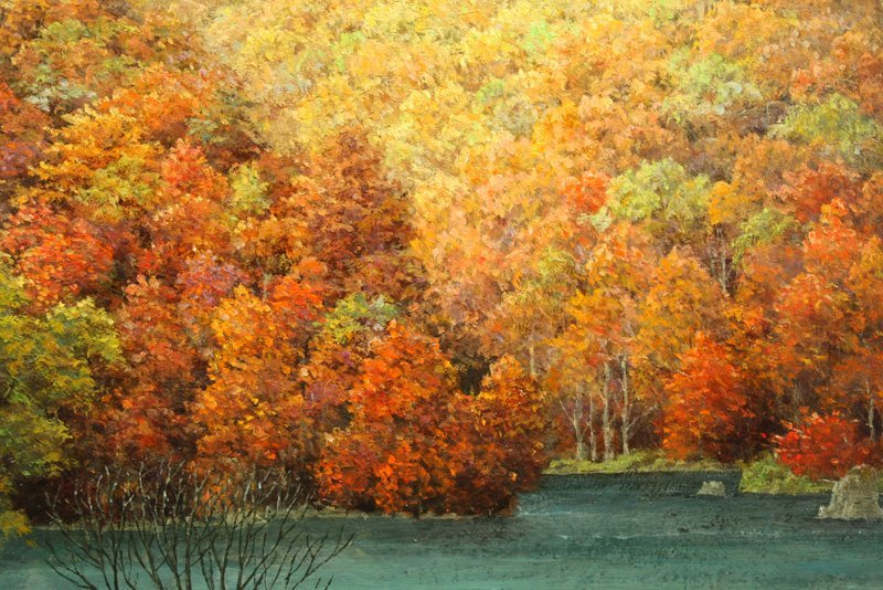 ☆新入荷◇成田禎介 「紅葉の湖」 6号 一枚の絵 日