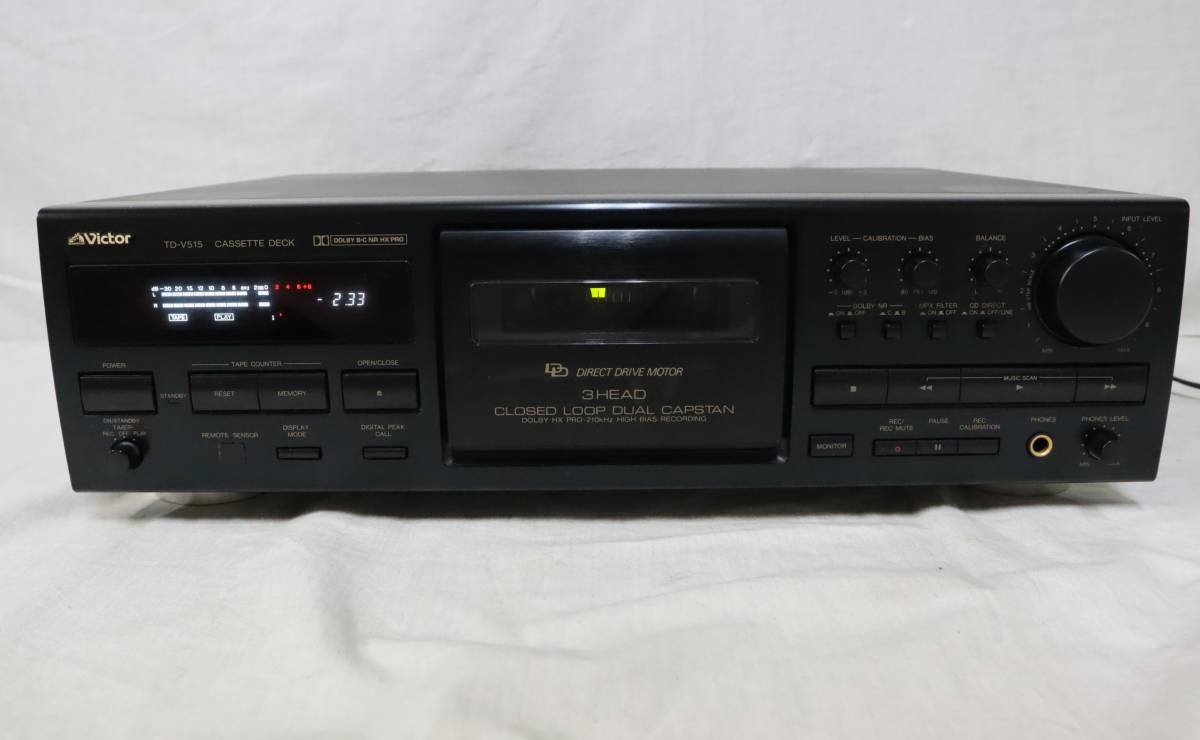 Victorビクター◇TD-V515◇カセットデッキ◇ブラック◇動作確認OK 一般