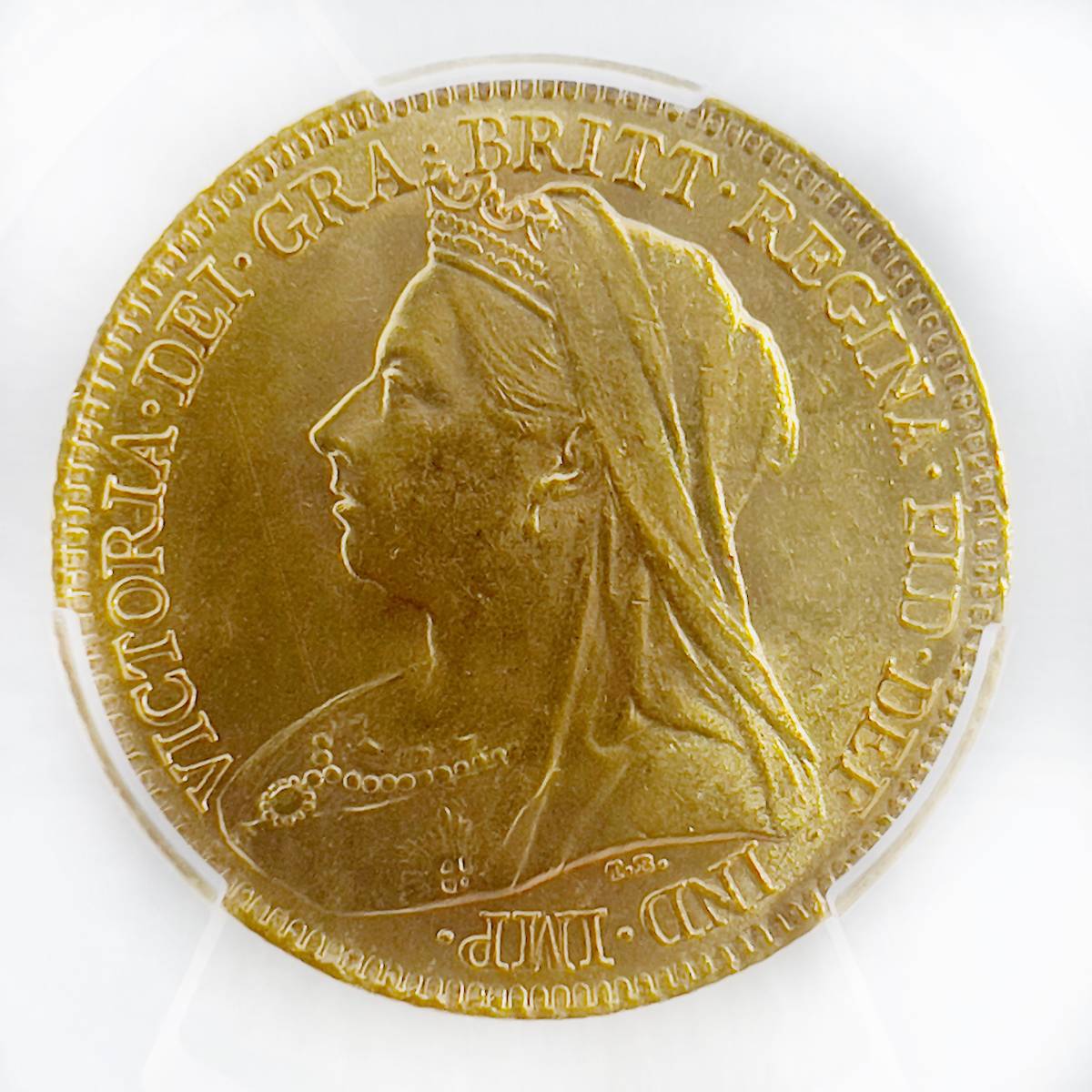 1900年 イギリス ヴィクトリア女王 ベールヘッド 1/2ソブリン 金貨 