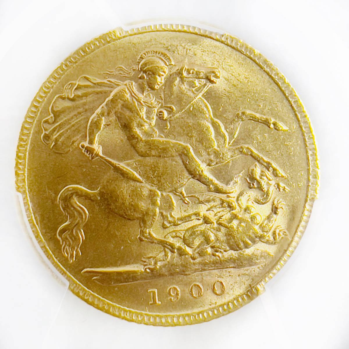 1900年 イギリス ヴィクトリア女王 ベールヘッド 1/2ソブリン 金貨 