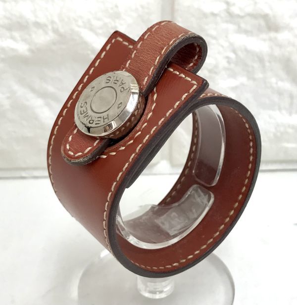 HERMES エルメス セリエ ブレスレット レザー ブラウン □C刻印