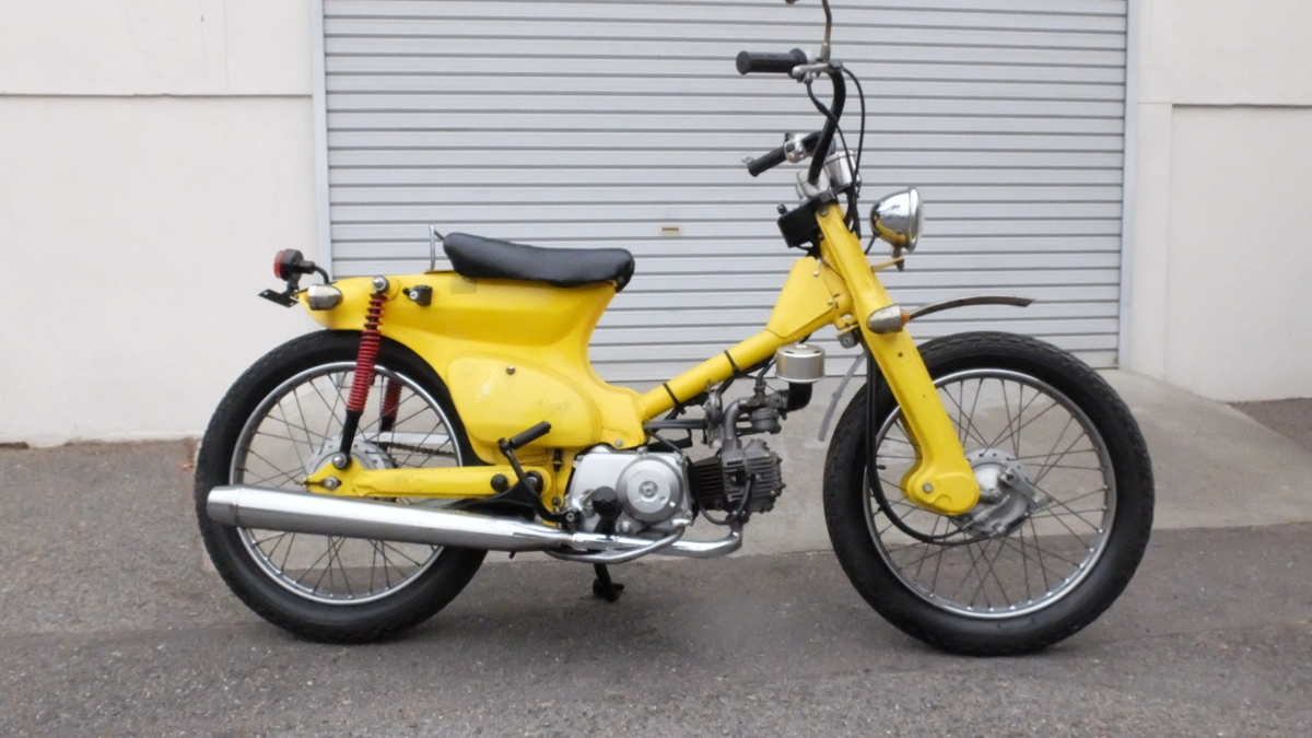 3)始動走行 スーパーカブ C50-0530*** カスタム改造ベースに 始動走行 