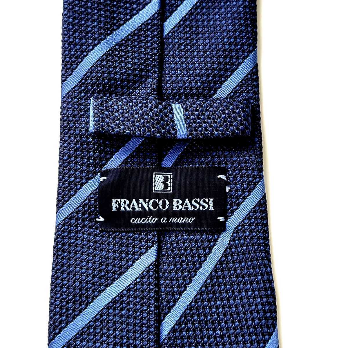 レジメンタル FRANCO BASSI／フランコバッシ／BEAMS ニットタイ 極美品 レジ 【極美品】約1.8万！フランコバッシ BEAMSF ネイビー 流行！レジ FRANCOBASSI ネクタイ ビームスエフ スーツテーラードジャケットに◯
