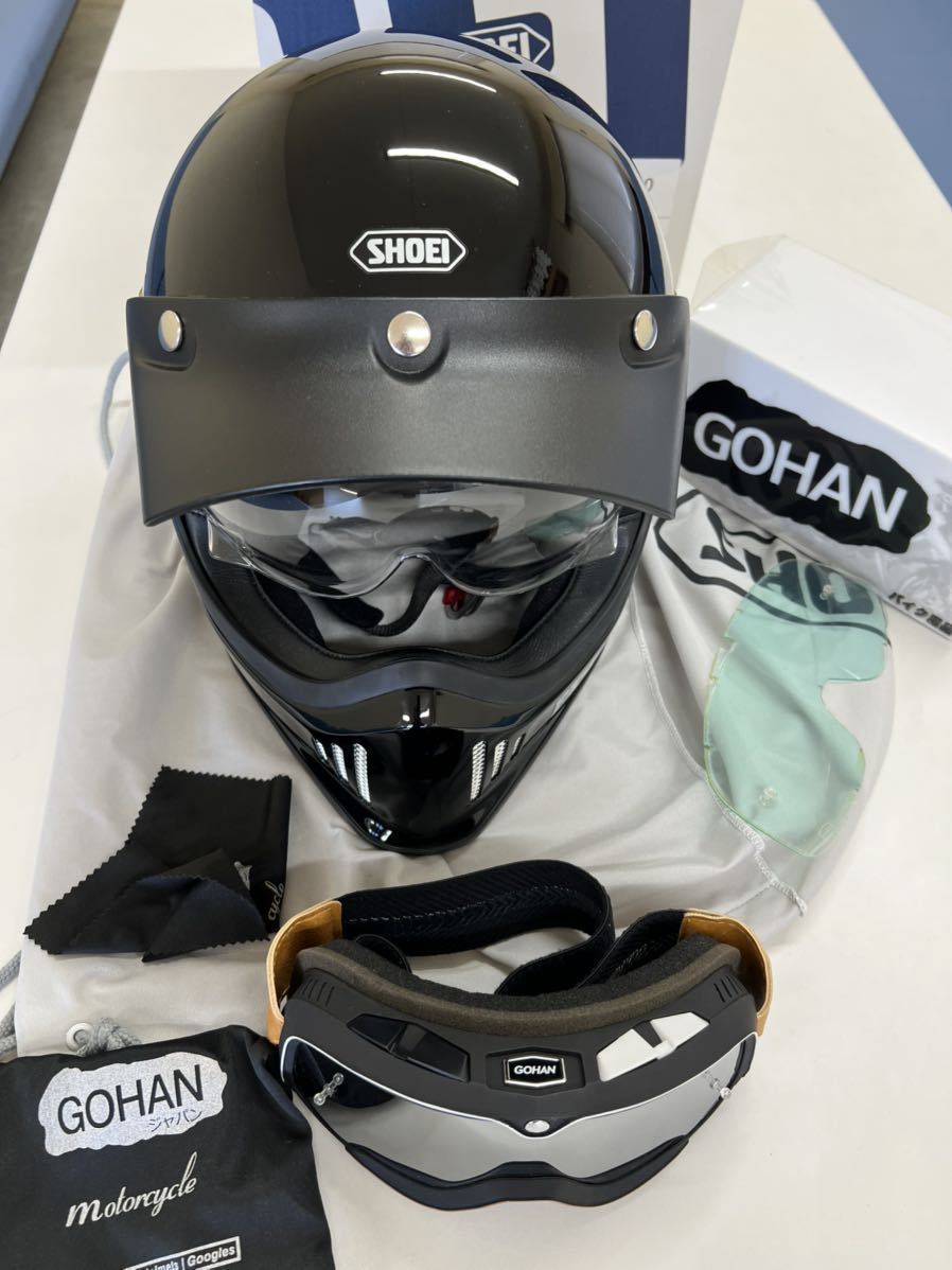 SHOEI EX-ZERO（マットブラック）GOHANゴーグル付き