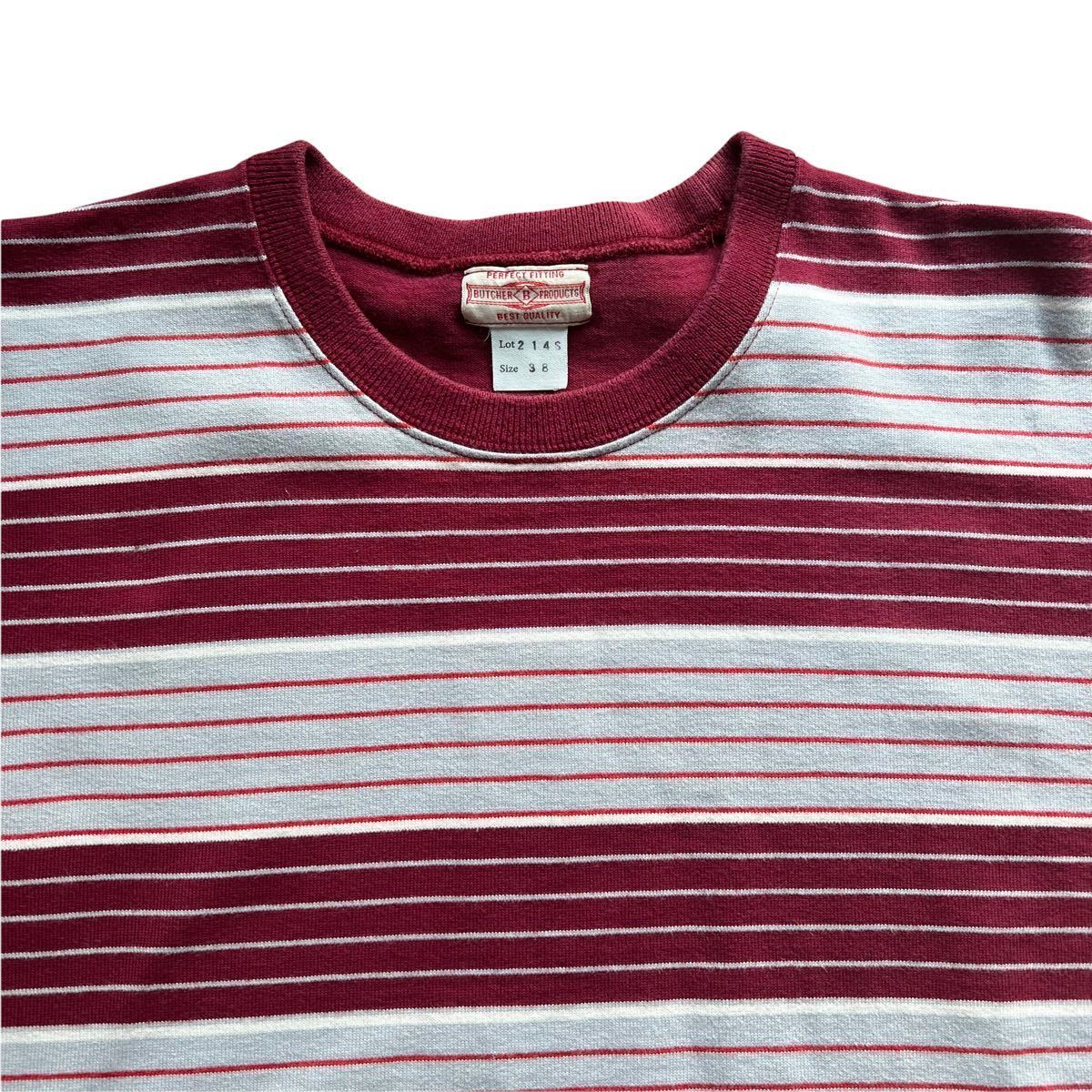 ②BUTCHER PRODUCTSブッチャープロダクツ ボーダーT ボーダーTシャツ 