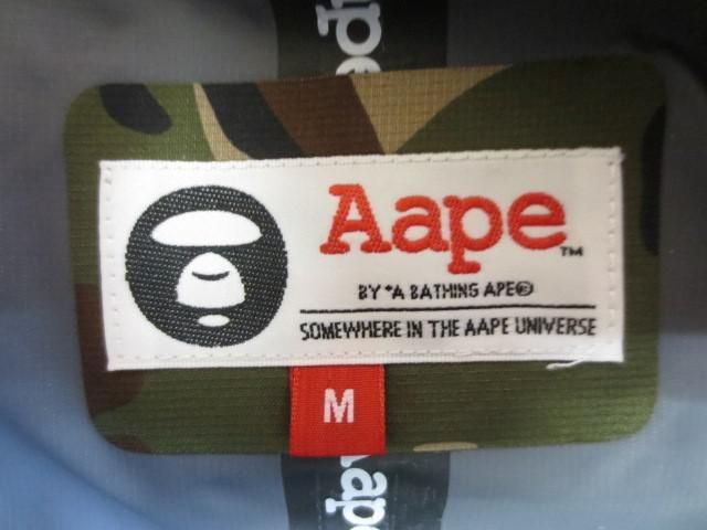 優良品 アベイシングエイプ A BATHING APE ジャケット ジップアップ 迷彩 ポリエステル M カーキ ブラウン メンズ BATHING A APE 大人気アベイシングエイプ☆ビッグロゴ ブラック 0608D1