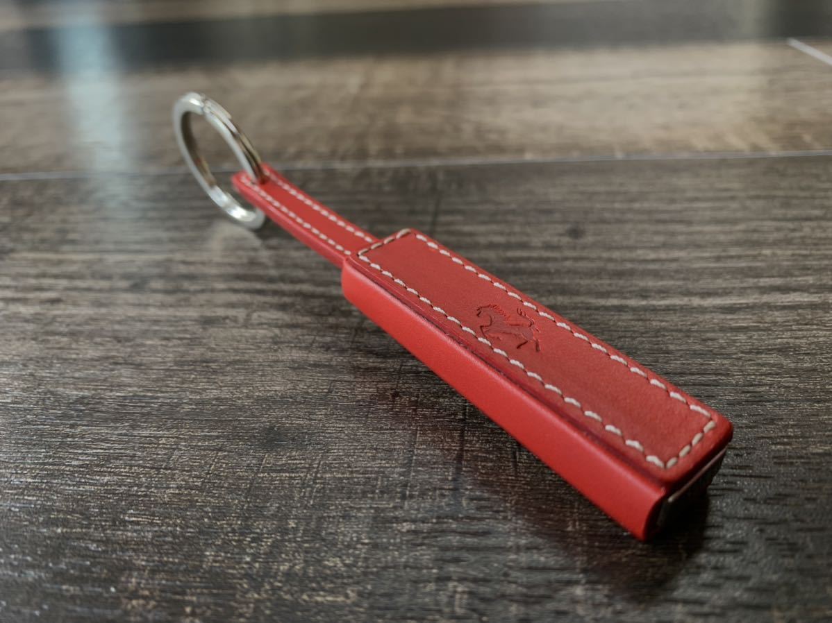 ☆FERRARI フェラーリ 正規 レザー 本革 キーホルダー キーリング USB