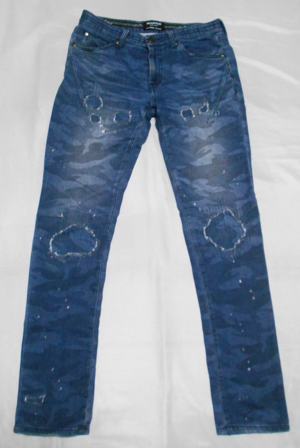 1PIU1UGUALE3 RELAX × NUMBER(N)INE コラボ　スウェットデニム ジーンズパンツ　ストレッチ　ダメージリペア加工　迷彩 カモフラ　Sサイズ 1PIU1UGUALE3 (N)INE RELAX Tシャツ (N)INEジョグデニム (N)INE&frasl;ウノピュウ×ナンバーナイン
