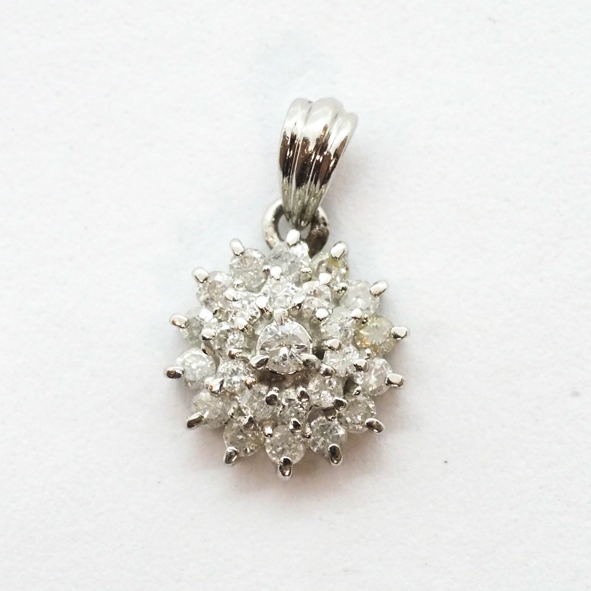 Pt900 メレダイヤモンド総0.52ct プラチナネックレストップ 2.5g 